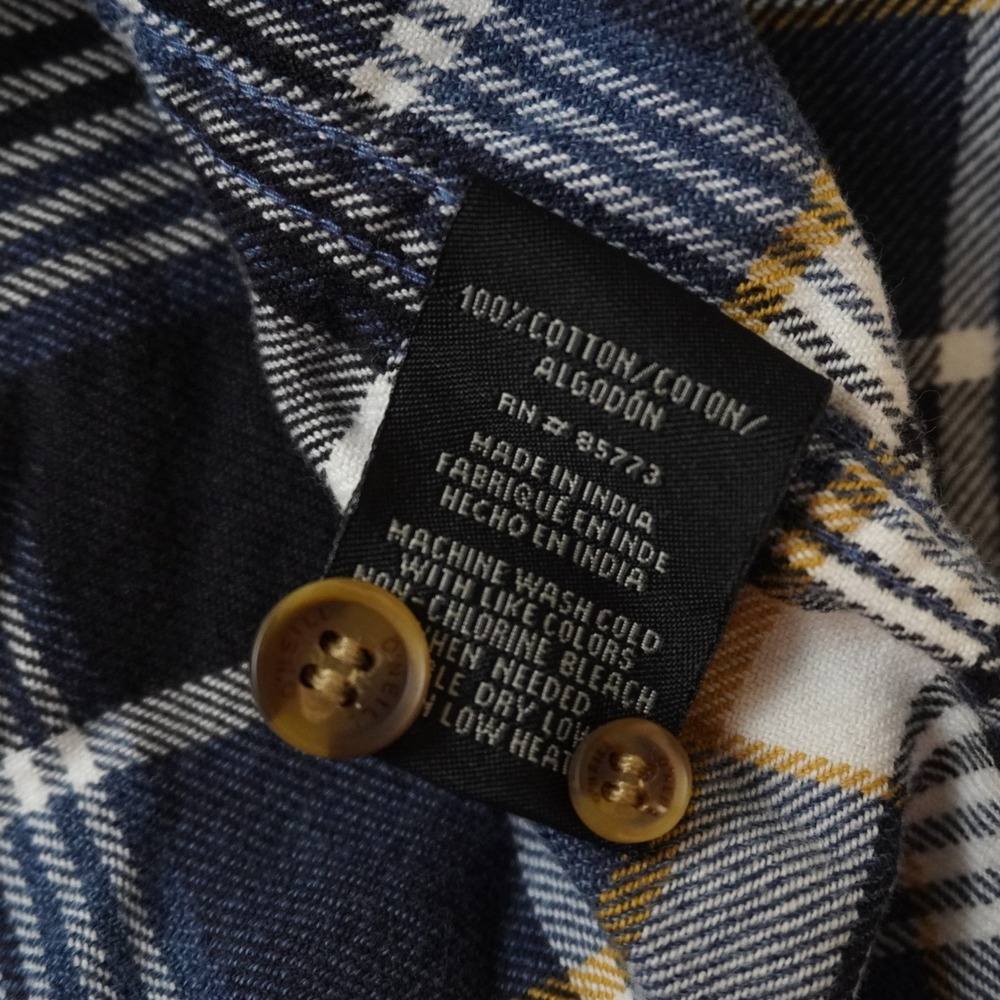 ONeill Flannel Shirt 2XL Mens Blue Plaid Classic Fit Y2K Surf Button Up Shirt - Picture 6 of 8